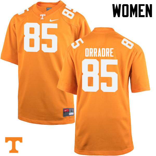 Women #85 Thomas Orradre Tennessee Volunteers College Football Jerseys-Orange - Click Image to Close